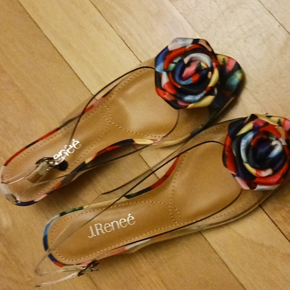 J. Renee colorful flower sandals 7.5